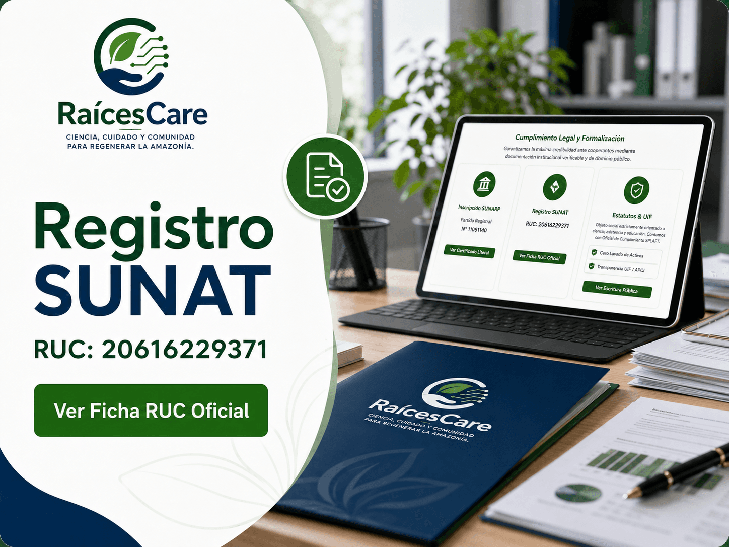 Registro tributario de la Asociación RaícesCare ante SUNAT
